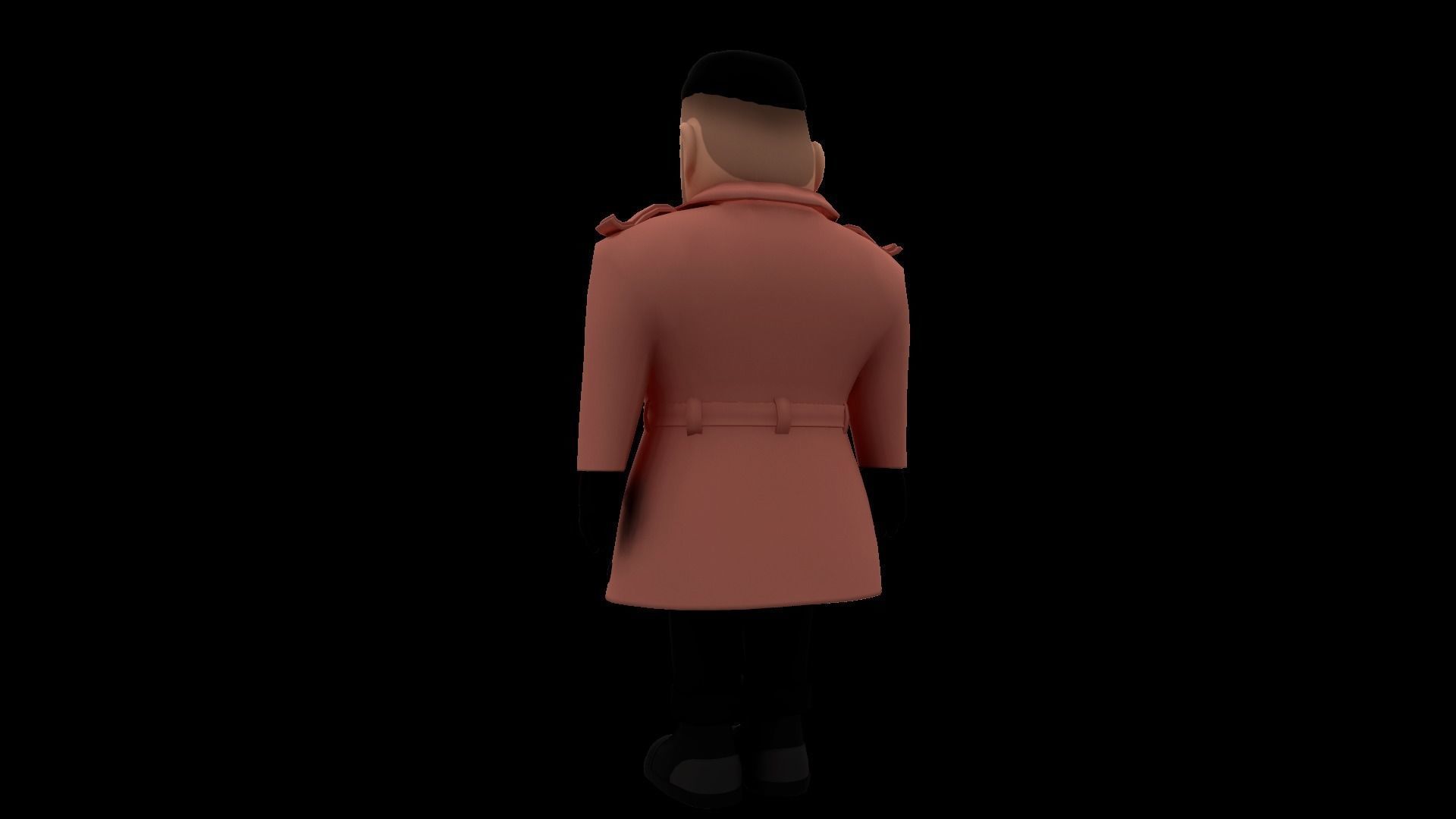 Cartoon Style Army major General Rigged   3D model_6