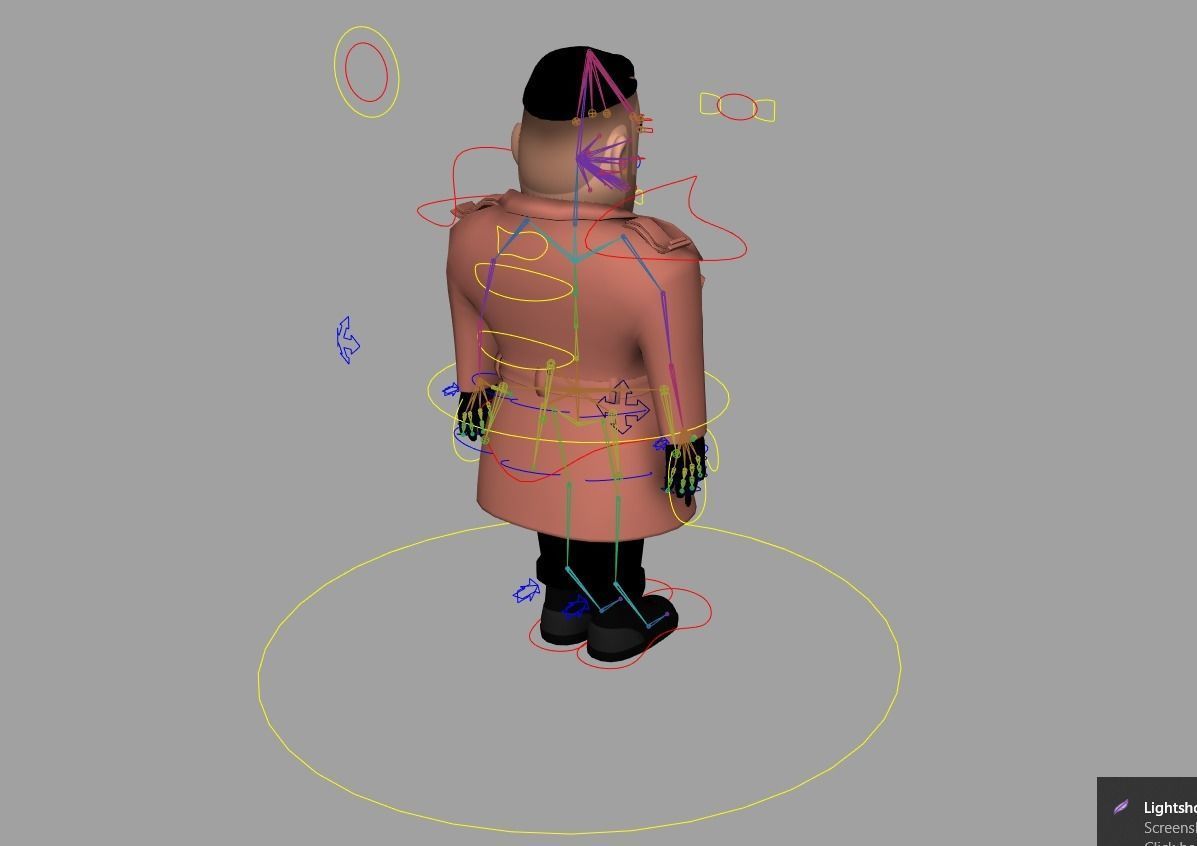 Cartoon Style Army major General Rigged   3D model_2