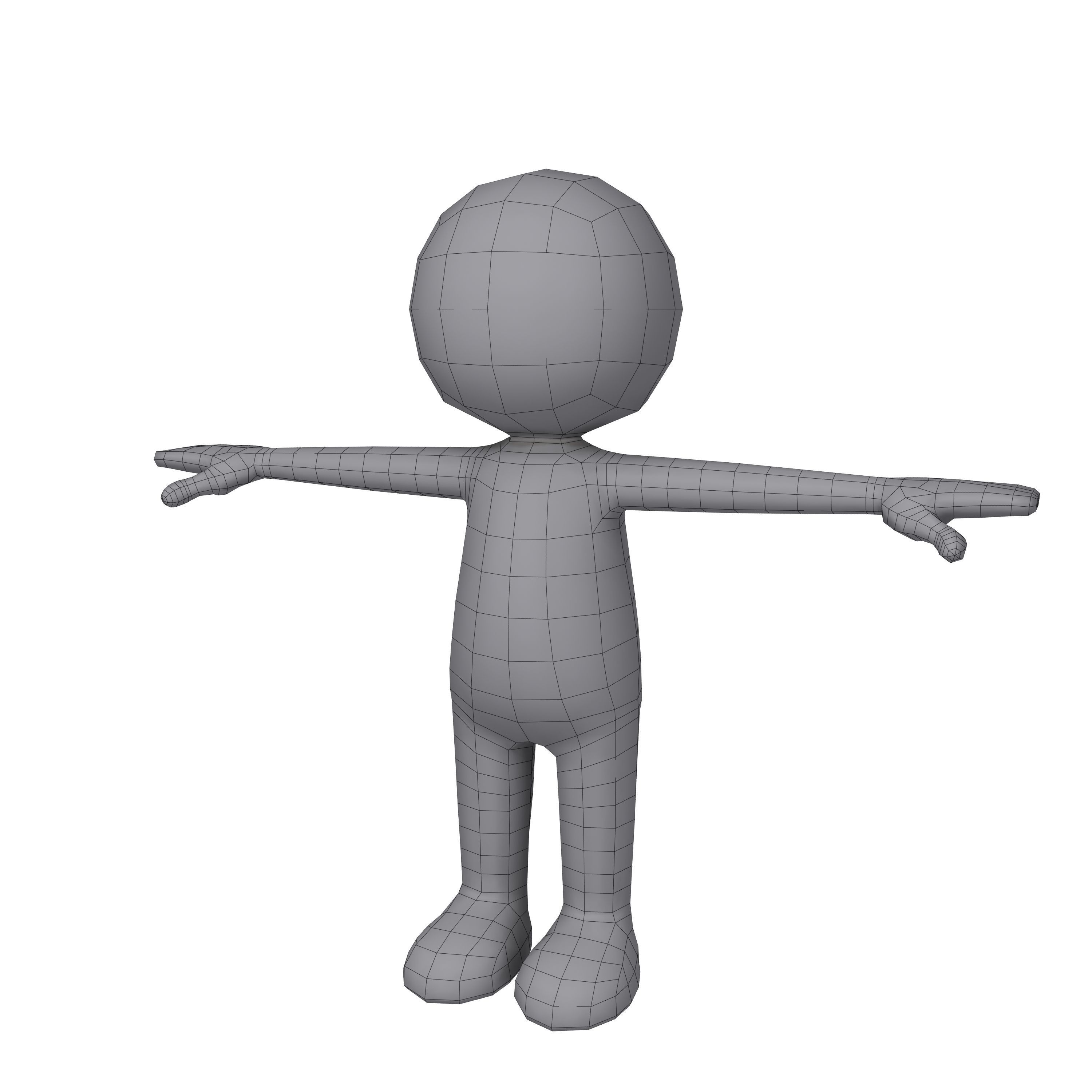 Stickman Character Rigged 3D model_9