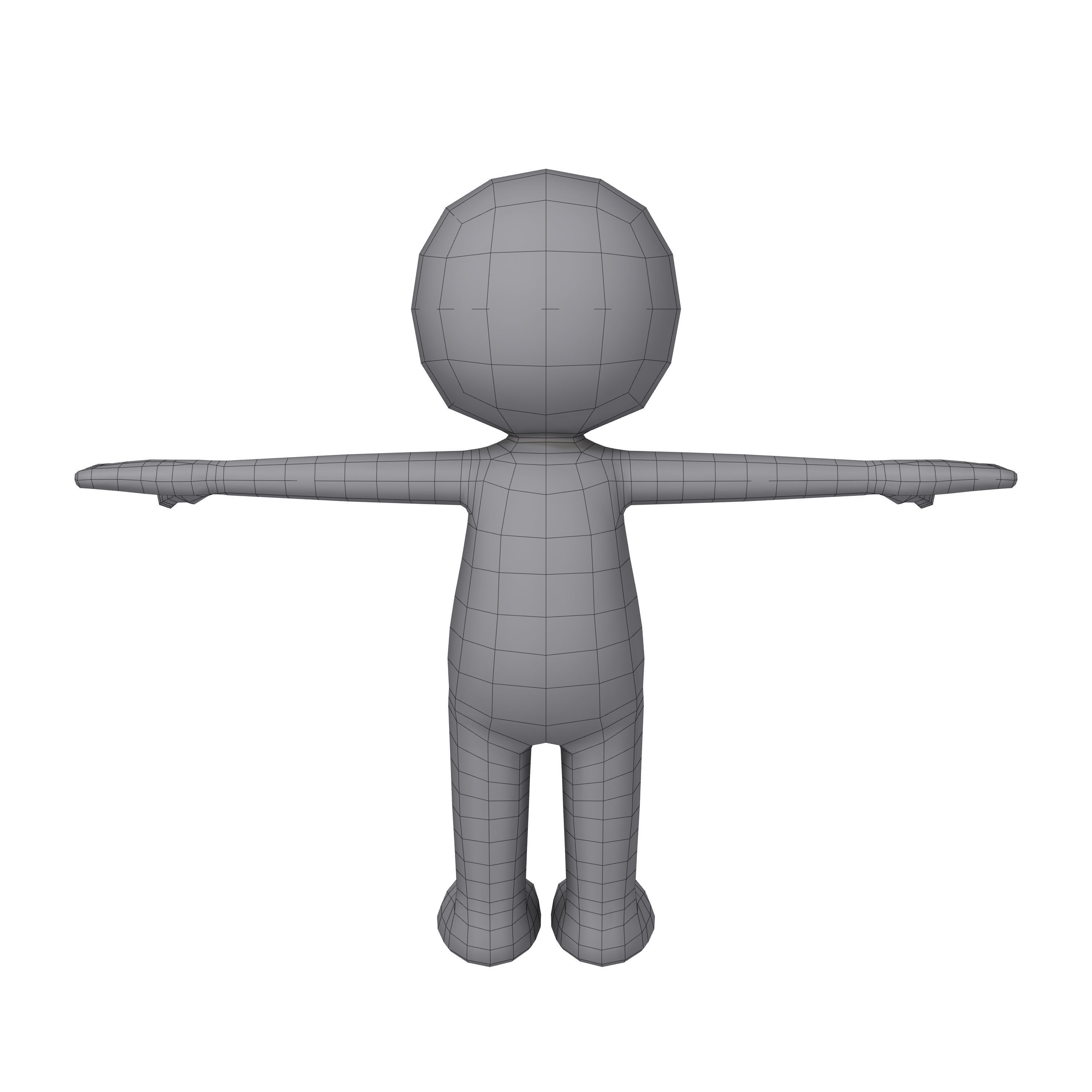 Stickman Character Rigged 3D model_8