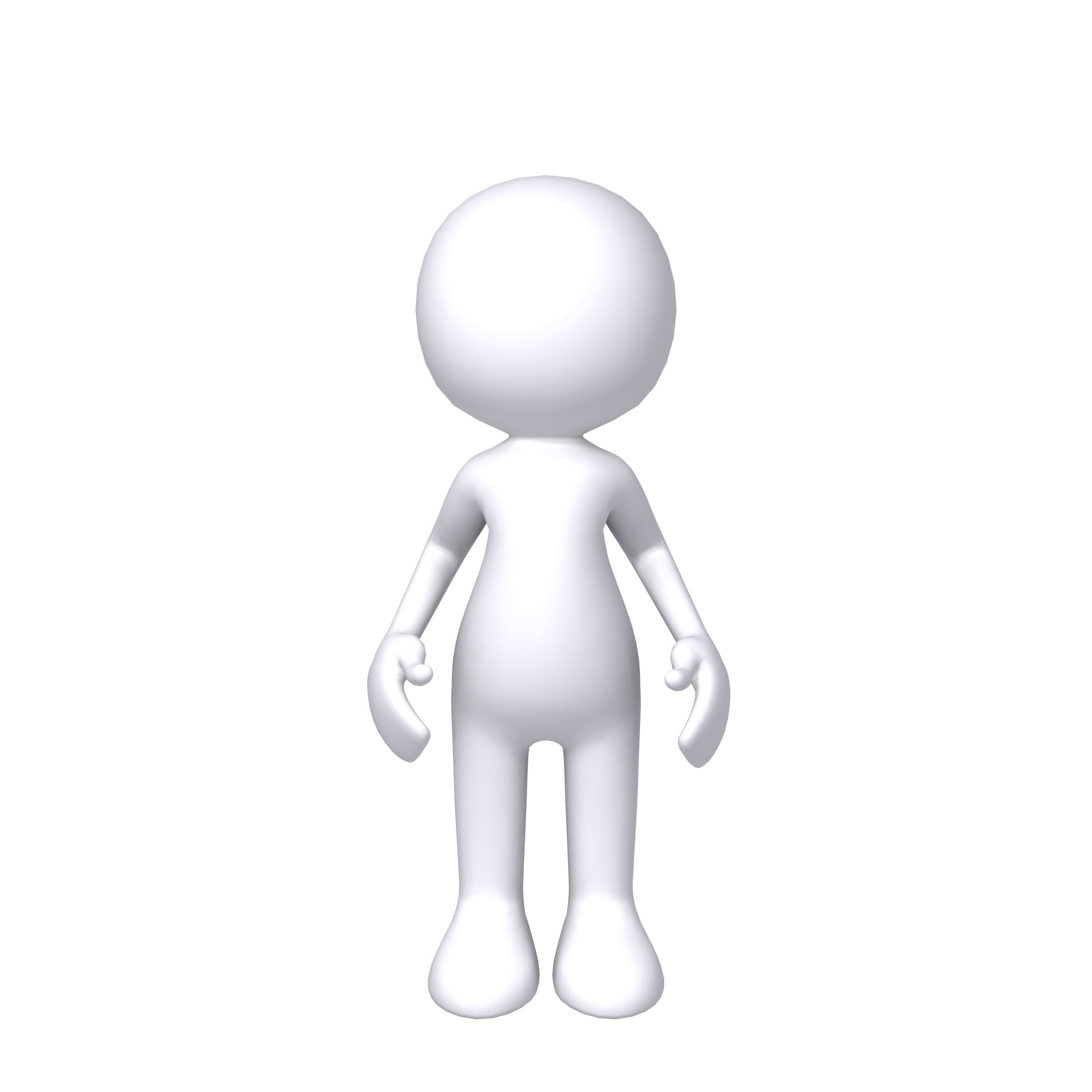 Stickman Character Rigged 3D model_10