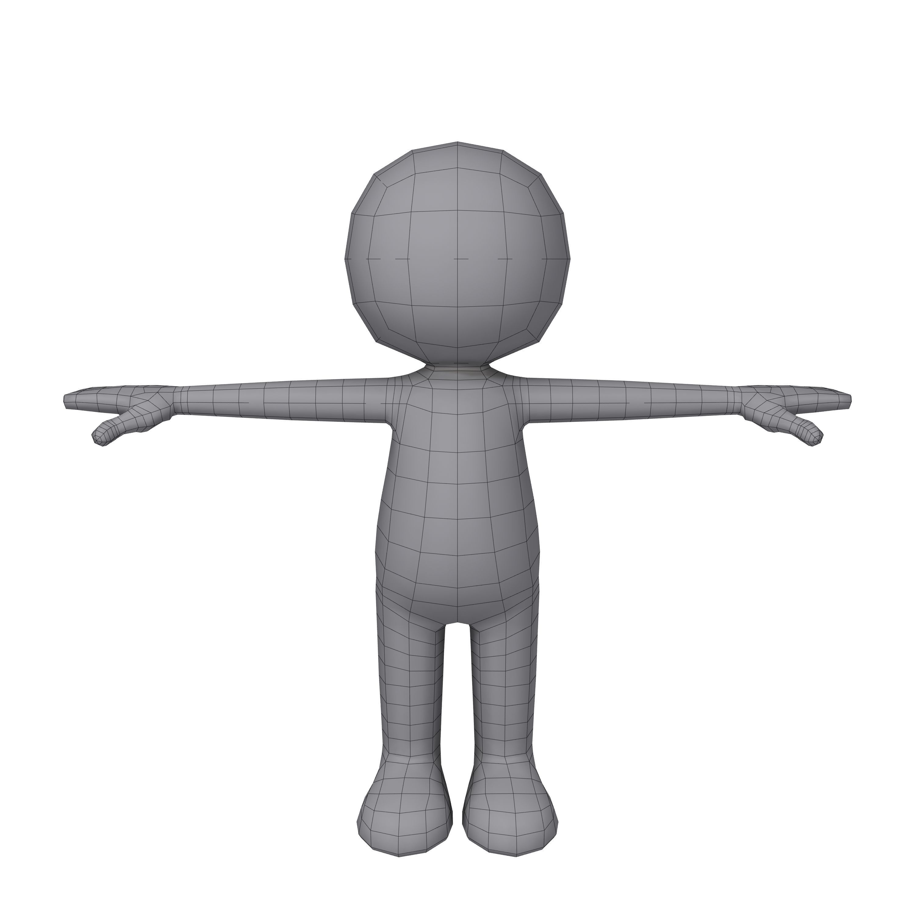 Stickman Character Rigged 3D model_6