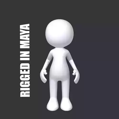 Stickman Character Rigged 3D model