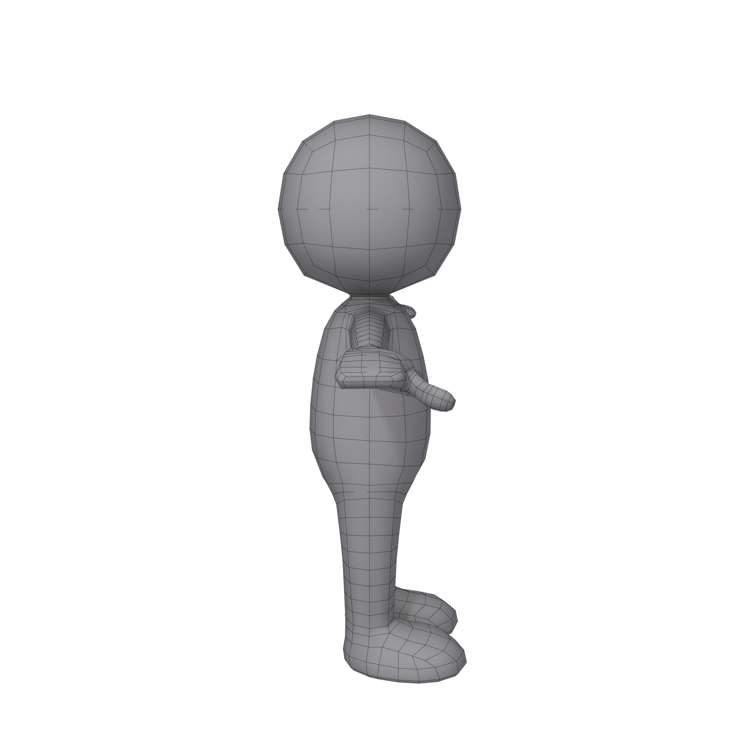 Stickman Character Rigged 3D model_7