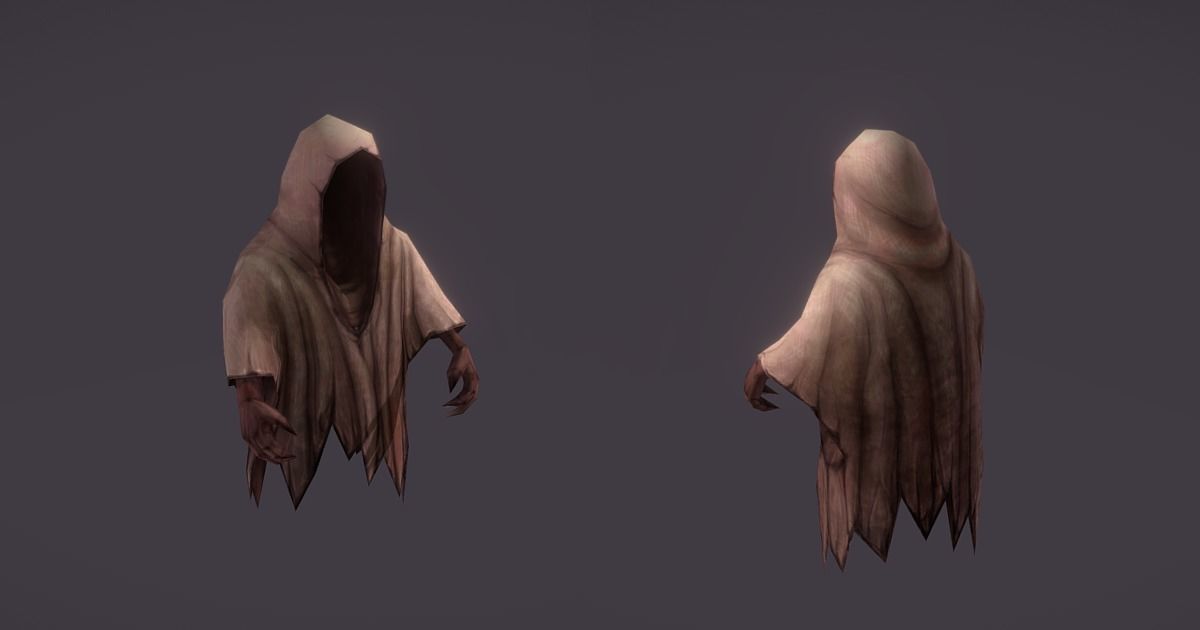 Ghost enemy with animations 3D model_0