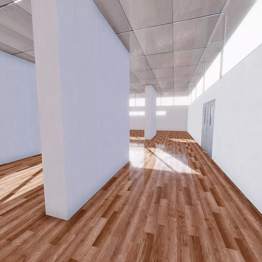 VR Gallery for Product Showcase Not Baked Low-poly 3D model_0