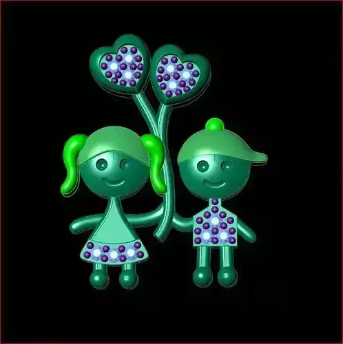 Boy - Girl - Pendant 3D print model