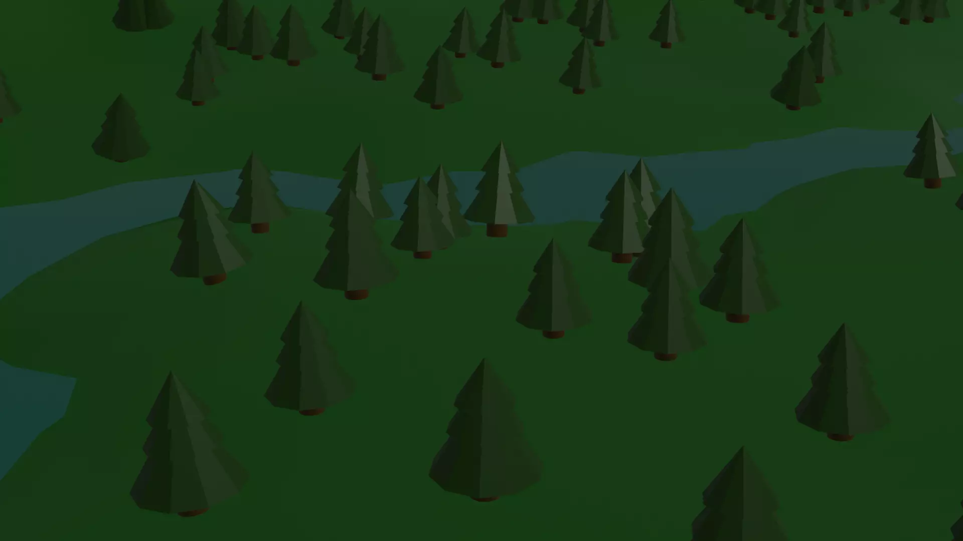 Booker forest with trees and river Free low-poly 3D model_0