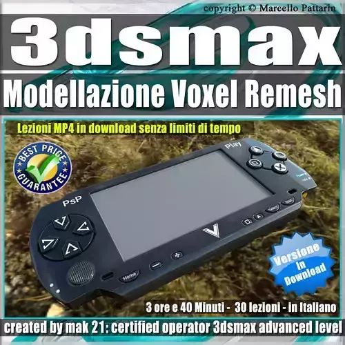 3dsmax Modellazione Avanzata Voxel Remesh Tutorial MP4 Low-poly 3D model