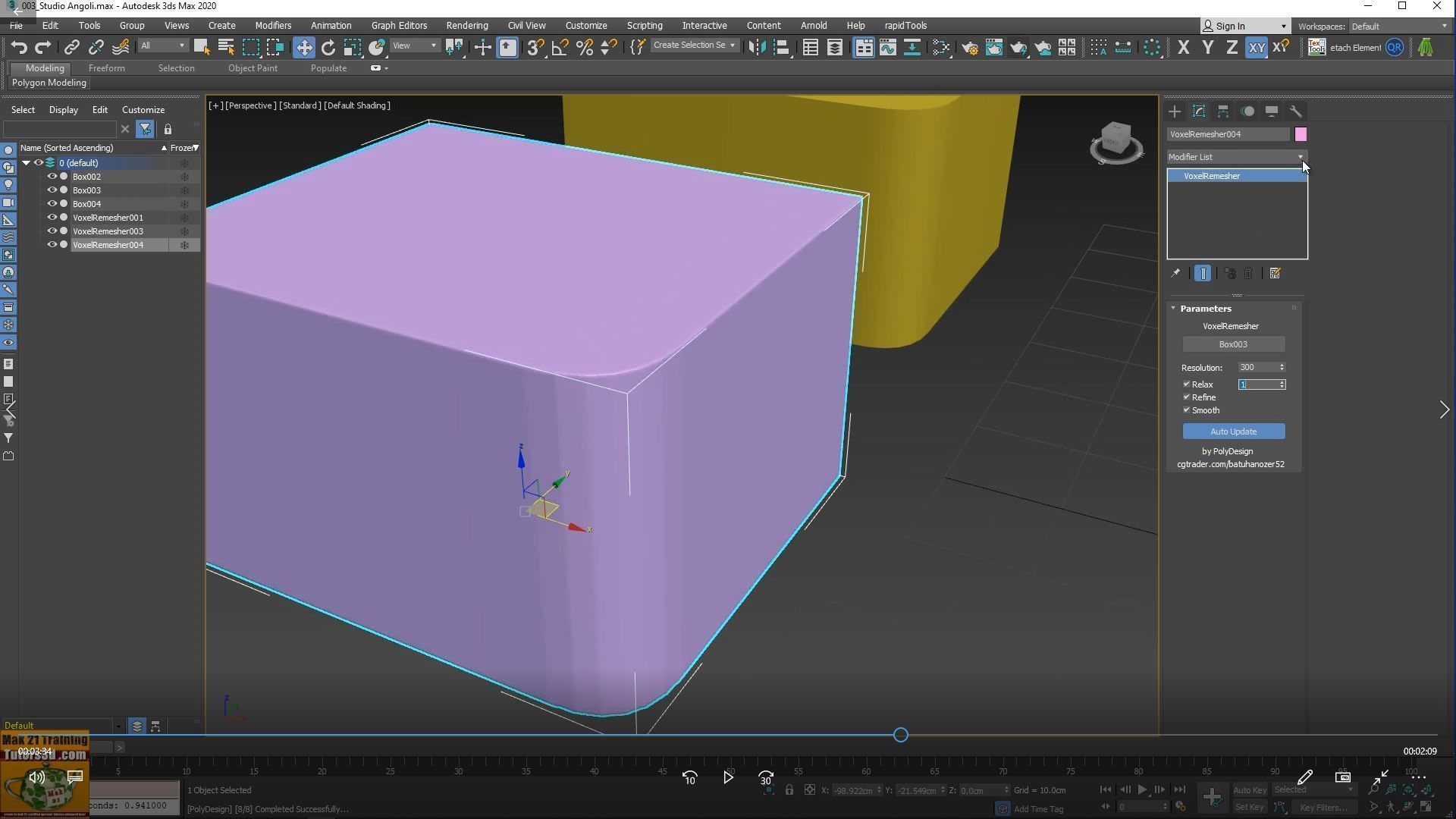 3dsmax Modellazione Avanzata Voxel Remesh Tutorial MP4 Low-poly 3D model_7
