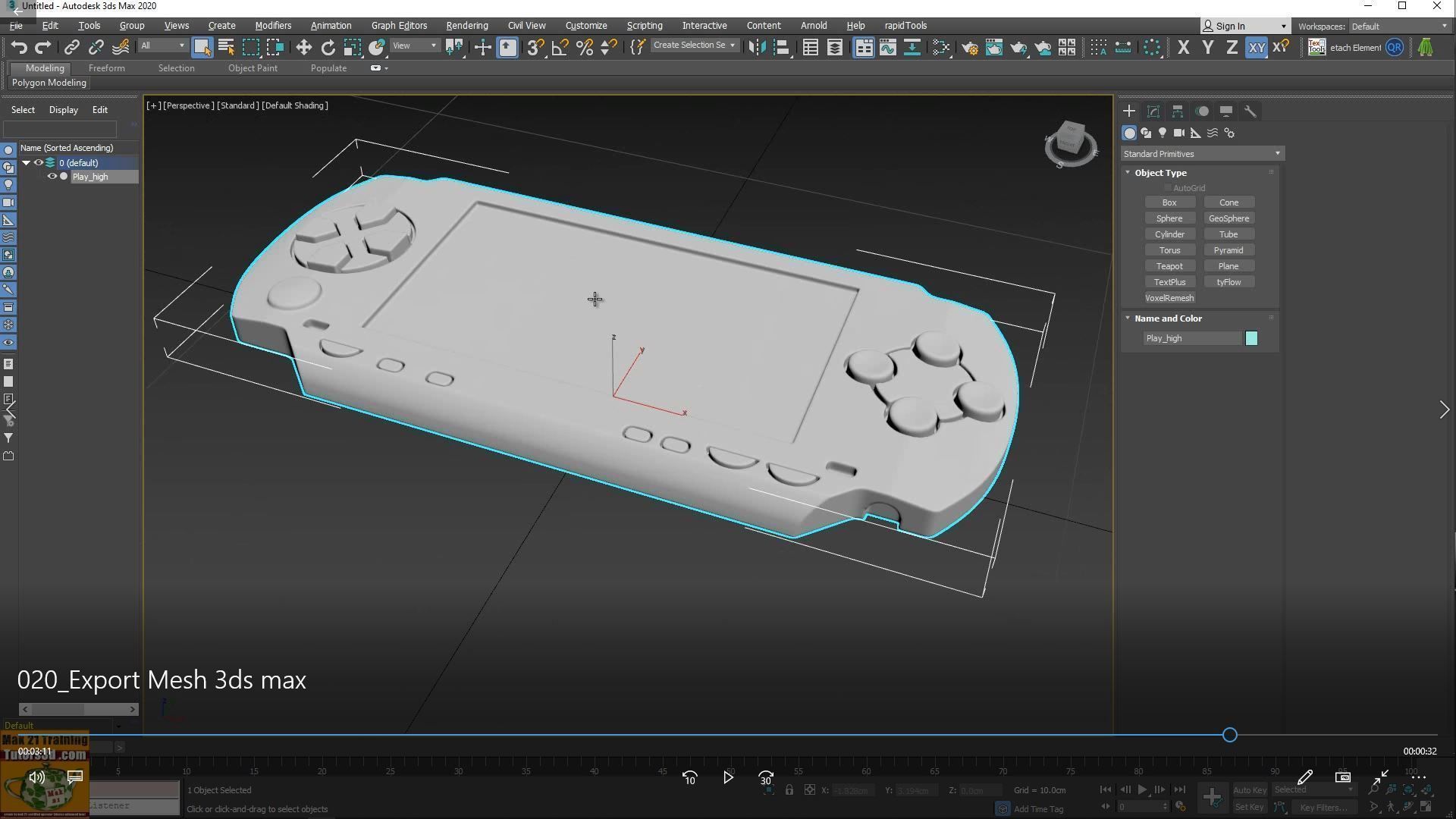 3dsmax Modellazione Avanzata Voxel Remesh Tutorial MP4 Low-poly 3D model_10