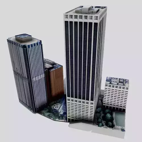 New York Building Low Poly  Low-poly 3D model