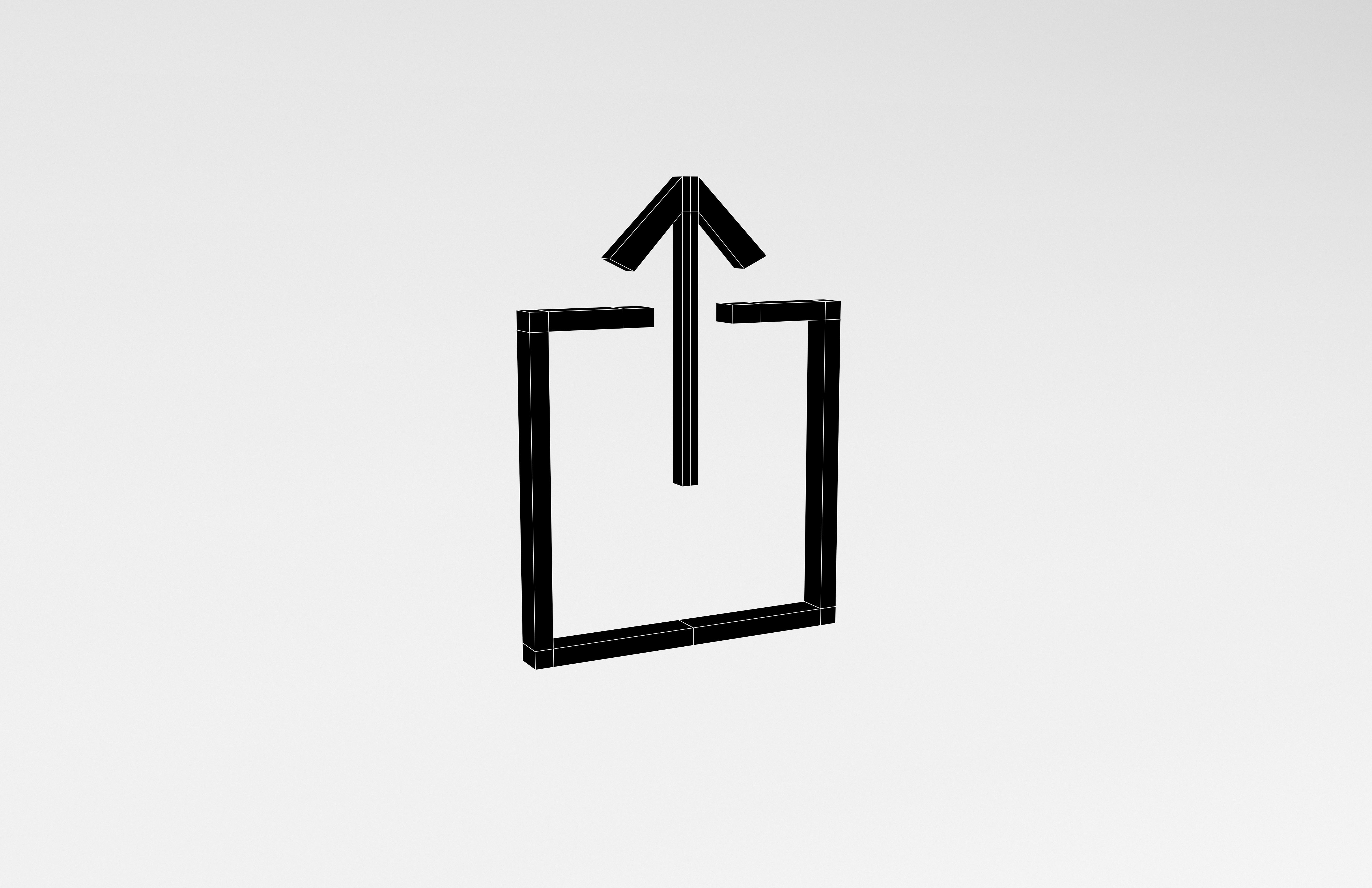 IOS Upload Symbol v1 001 Low-poly 3D model_7