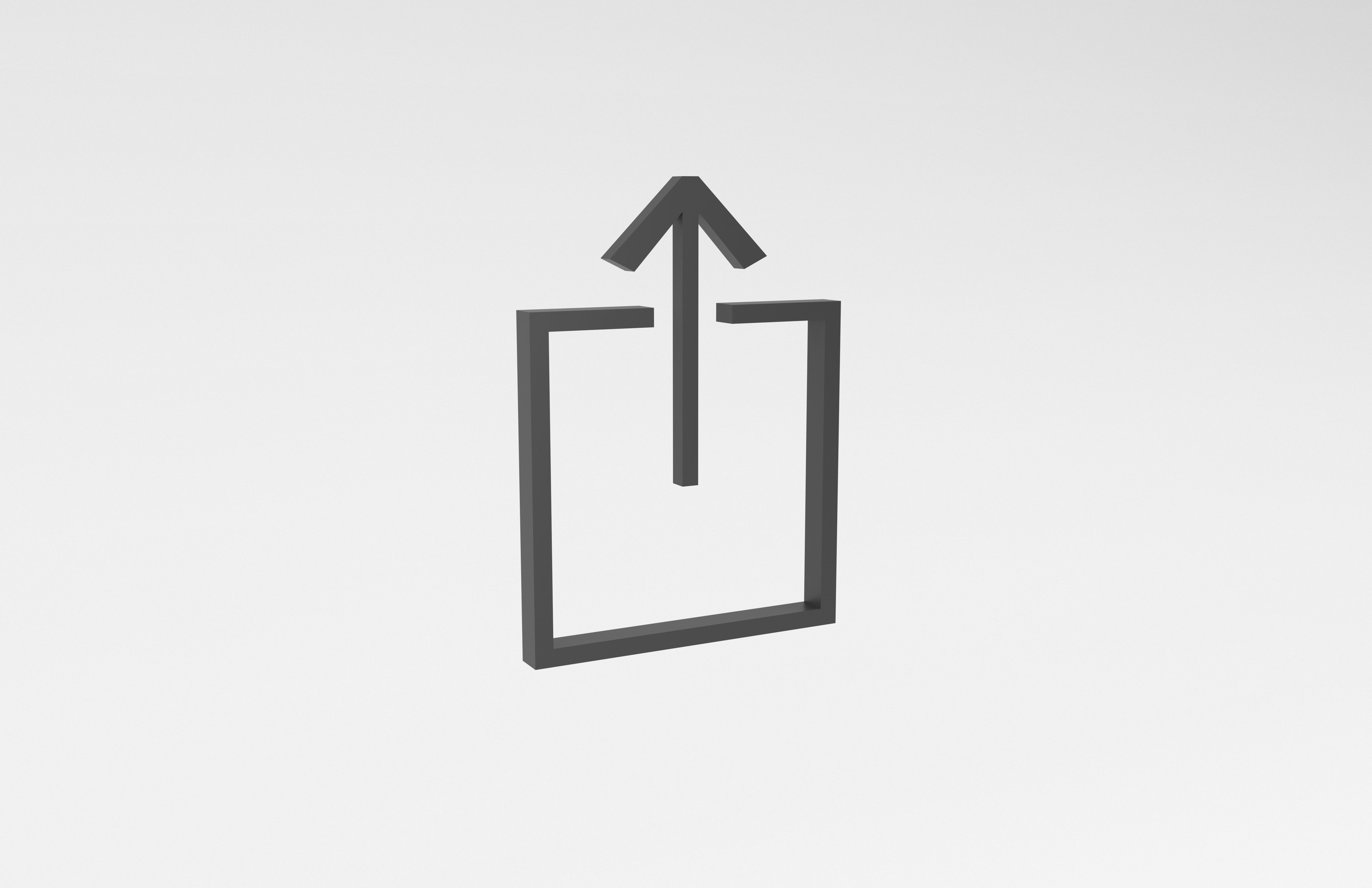 IOS Upload Symbol v1 001 Low-poly 3D model_3