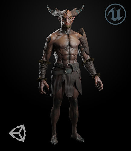 Satyr unreal engine ui demon Low-poly 3D model