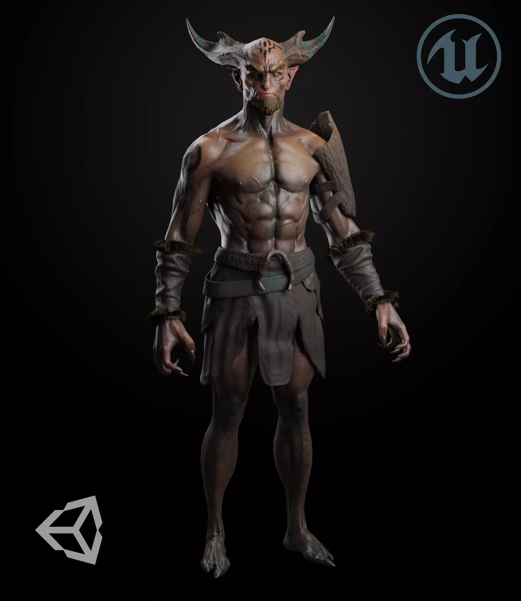 Satyr unreal engine ui demon Low-poly 3D model_0