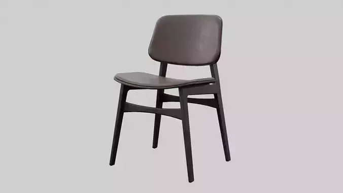Soborg Chair Model-3052-leather 96 and black wood