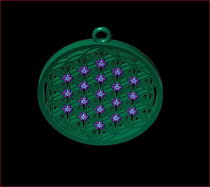 Pendant 3D print model flower of life 3D print model_4