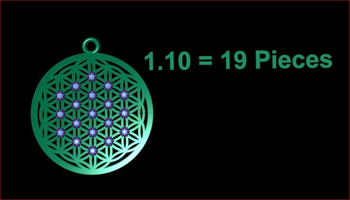 Pendant 3D print model flower of life 3D print model_5