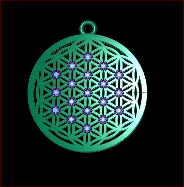 Pendant 3D print model flower of life 3D print model_1