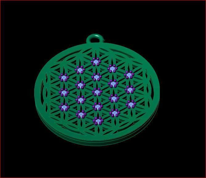 Pendant 3D print model flower of life 3D print model_2