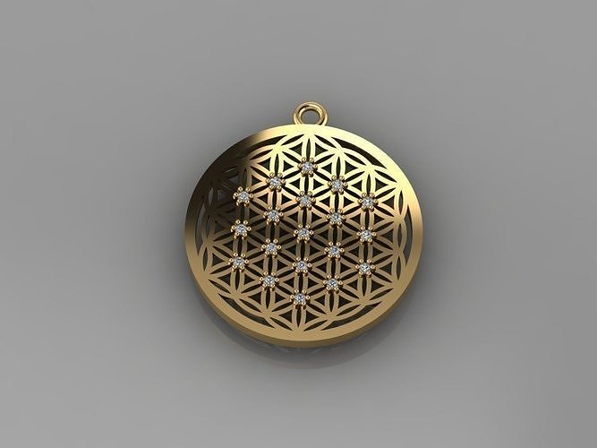 Pendant 3D print model flower of life 3D print model