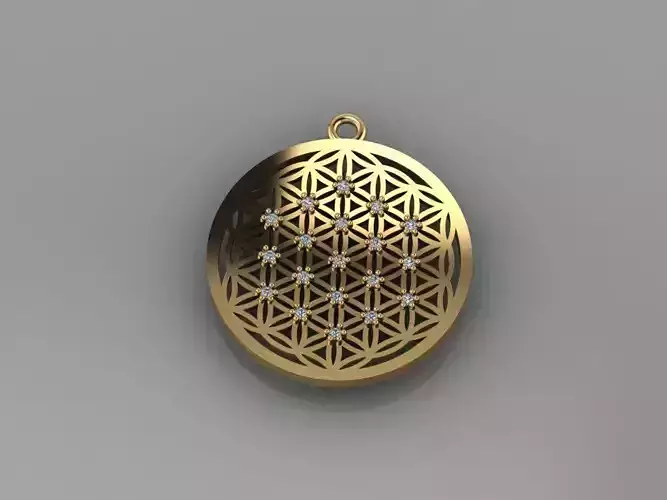 Pendant 3D print model flower of life 3D print model