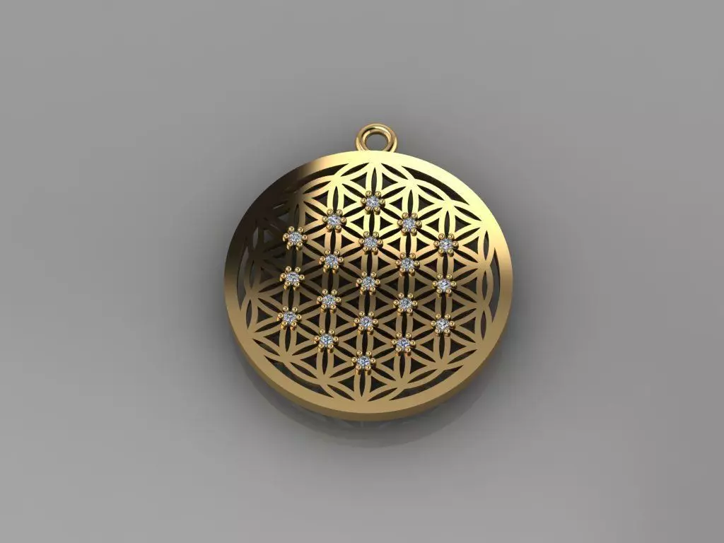 Pendant 3D print model flower of life 3D print model_0
