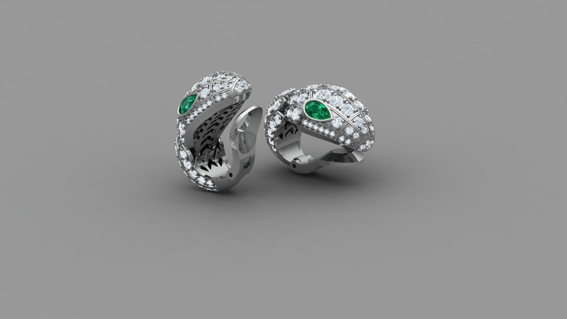 earring bvlgari 3D model_1