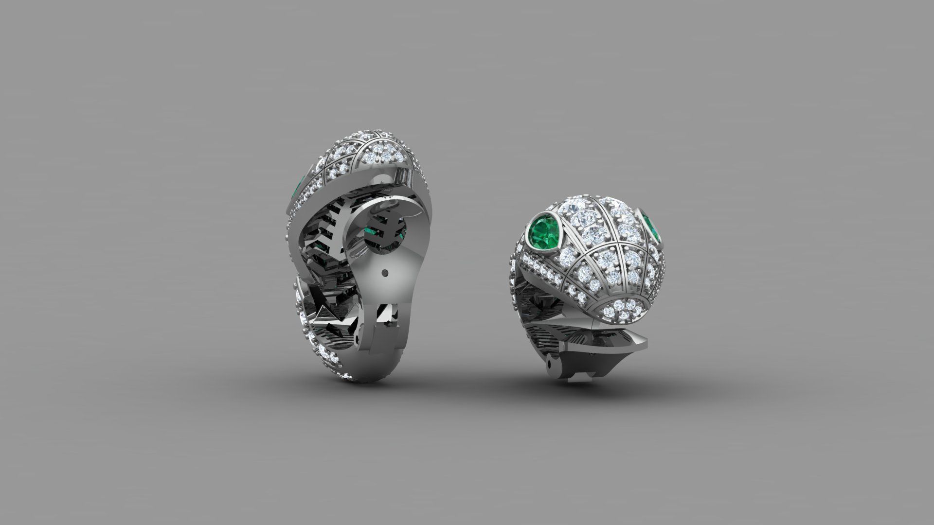 earring bvlgari 3D model_2