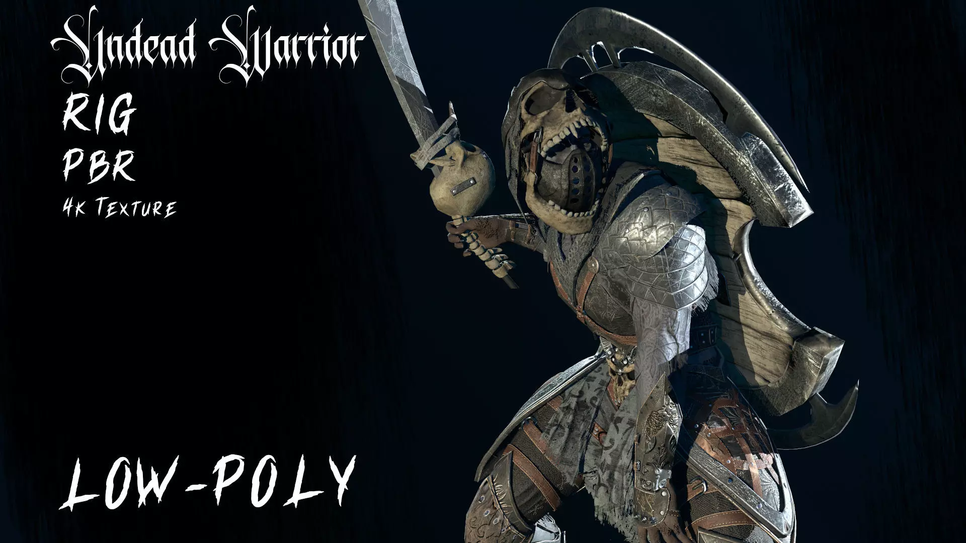 Undead Warrior Low-poly 3D model
