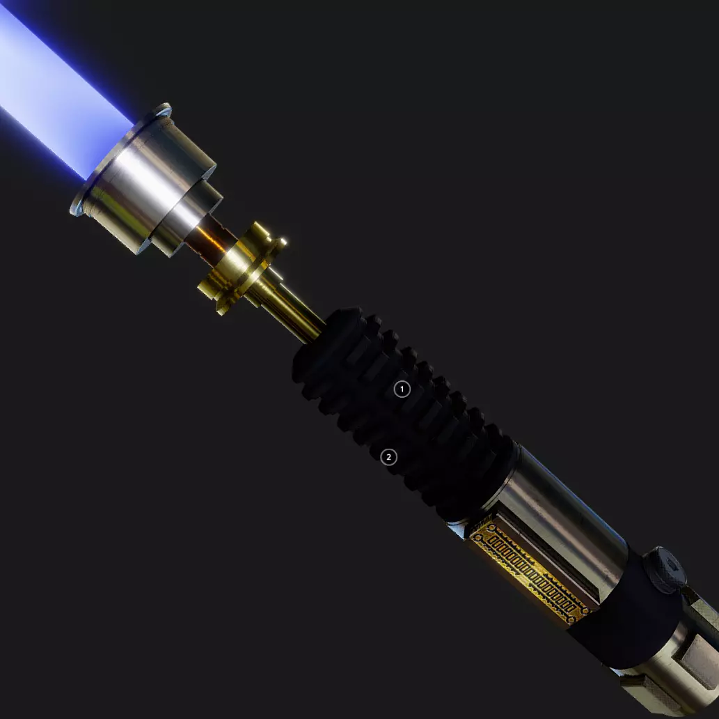 Obi Wan LightSaber Low-poly 3D model