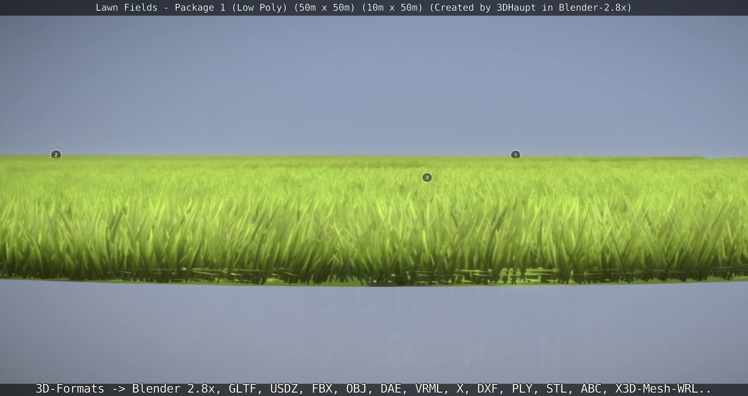 Low-Poly Lawn Fields - Package 1 Low-poly 3D model_46