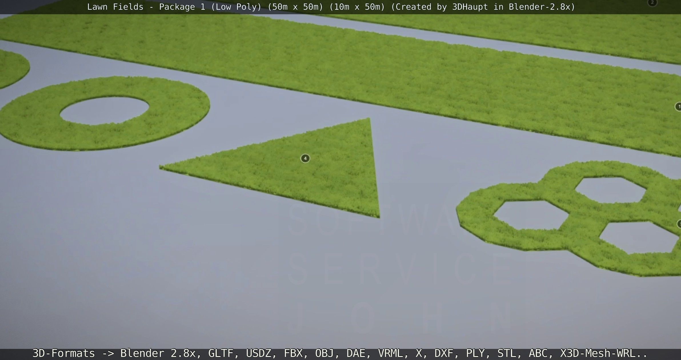 Low-Poly Lawn Fields - Package 1 Low-poly 3D model_86