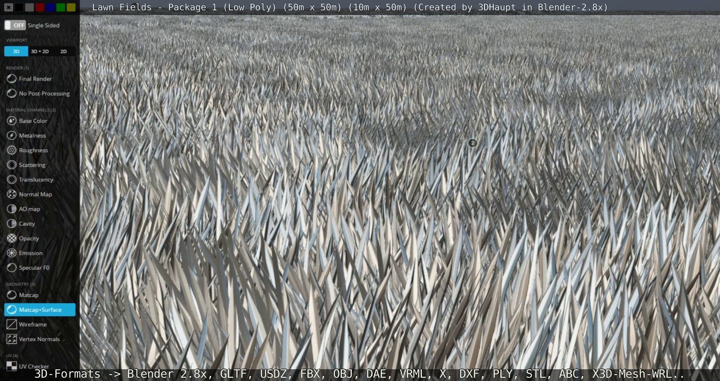 Low-Poly Lawn Fields - Package 1 Low-poly 3D model_35