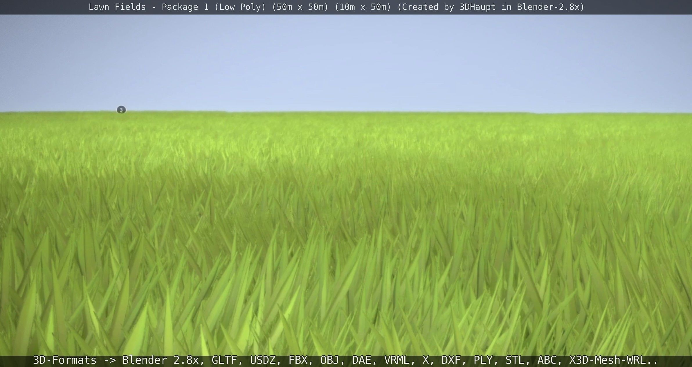 Low-Poly Lawn Fields - Package 1 Low-poly 3D model_81