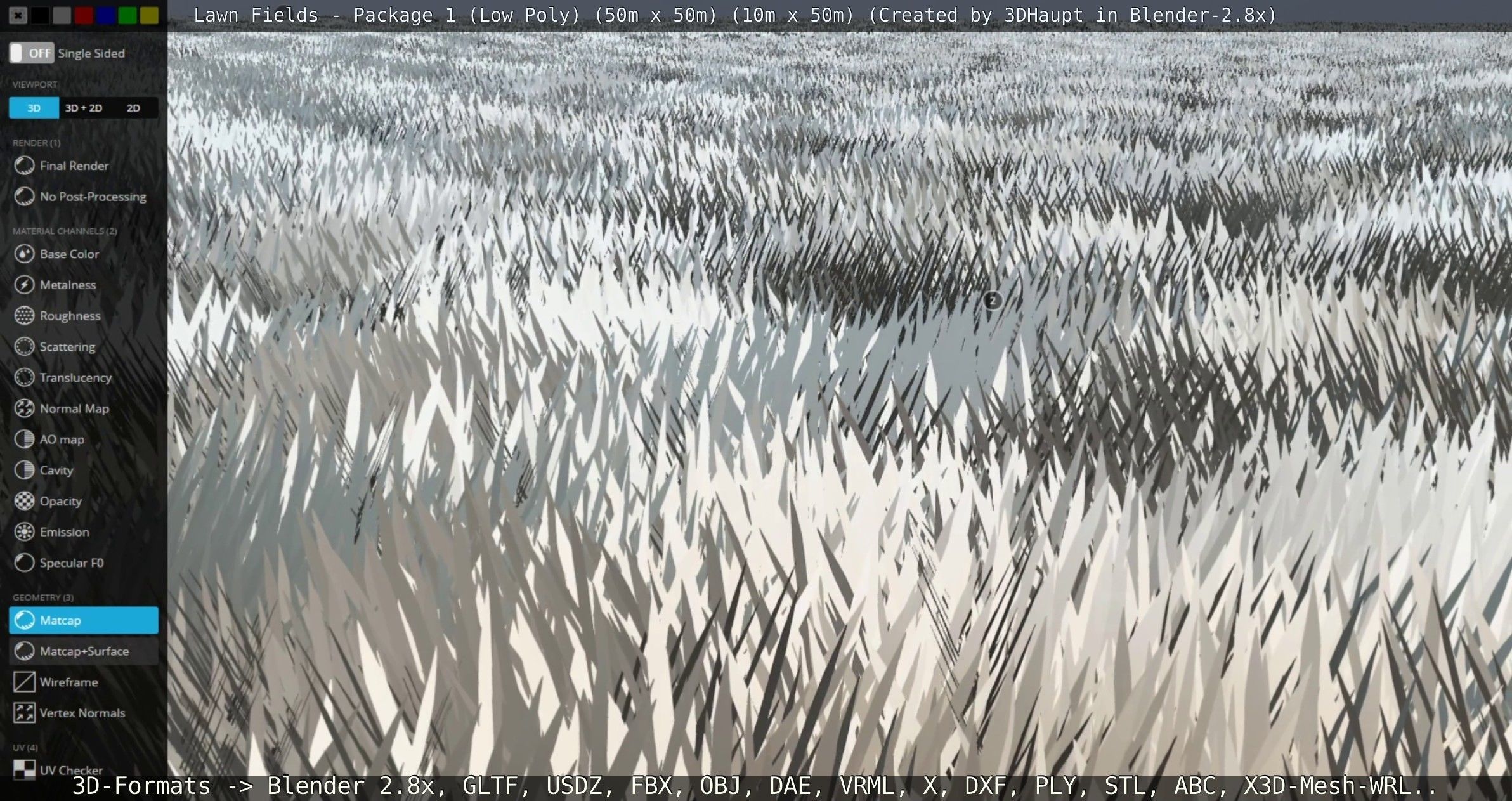 Low-Poly Lawn Fields - Package 1 Low-poly 3D model_34