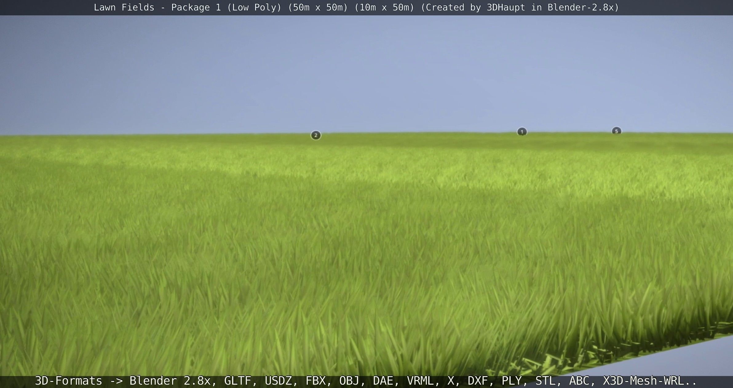 Low-Poly Lawn Fields - Package 1 Low-poly 3D model_121