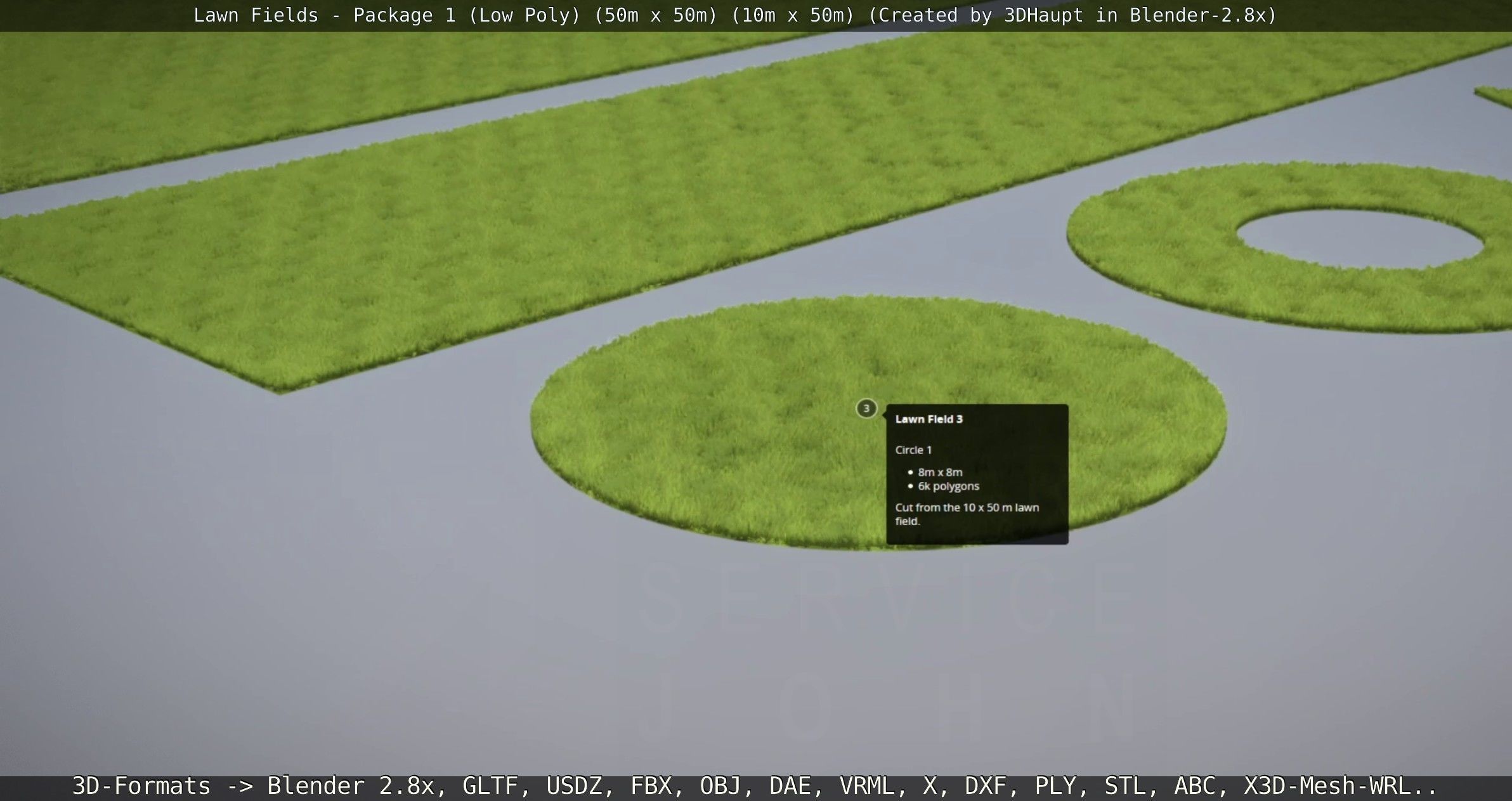 Low-Poly Lawn Fields - Package 1 Low-poly 3D model_19