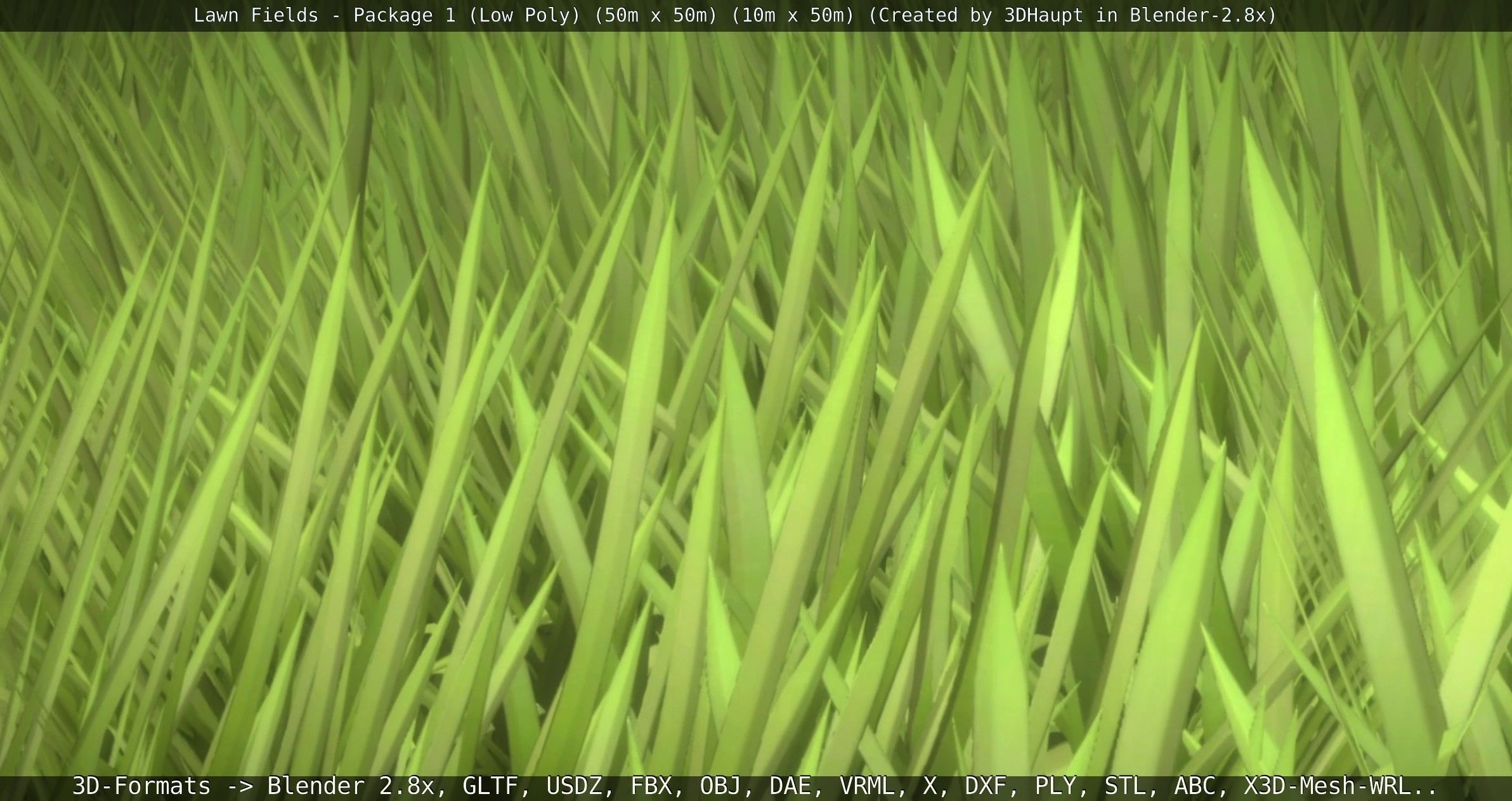 Low-Poly Lawn Fields - Package 1 Low-poly 3D model_140