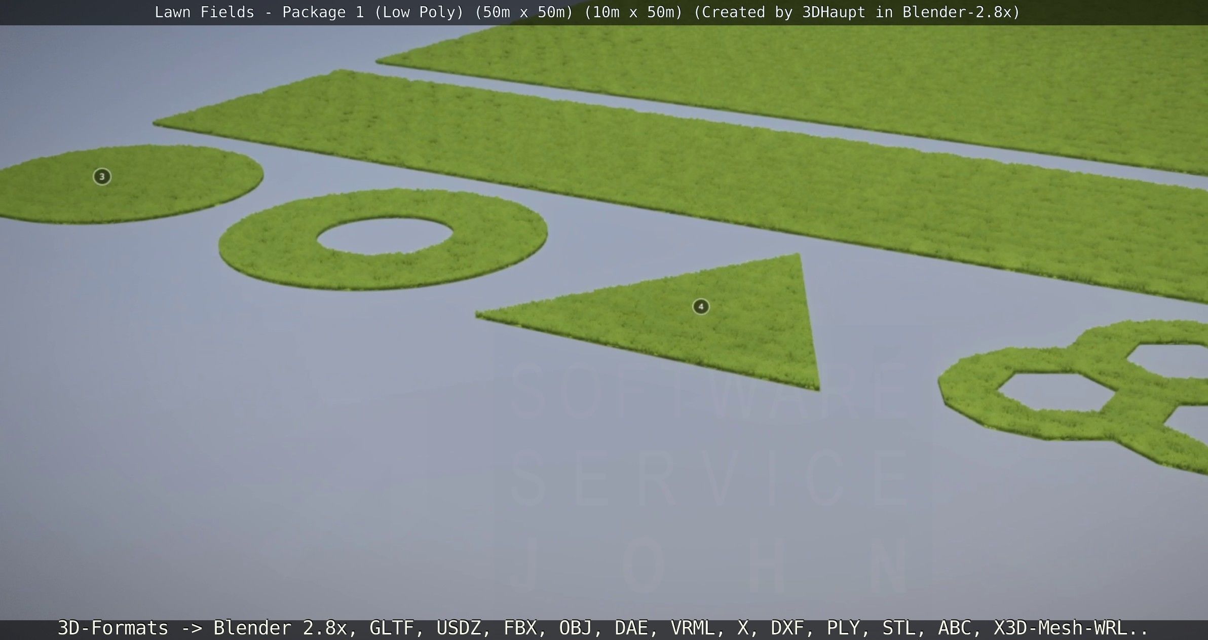 Low-Poly Lawn Fields - Package 1 Low-poly 3D model_78