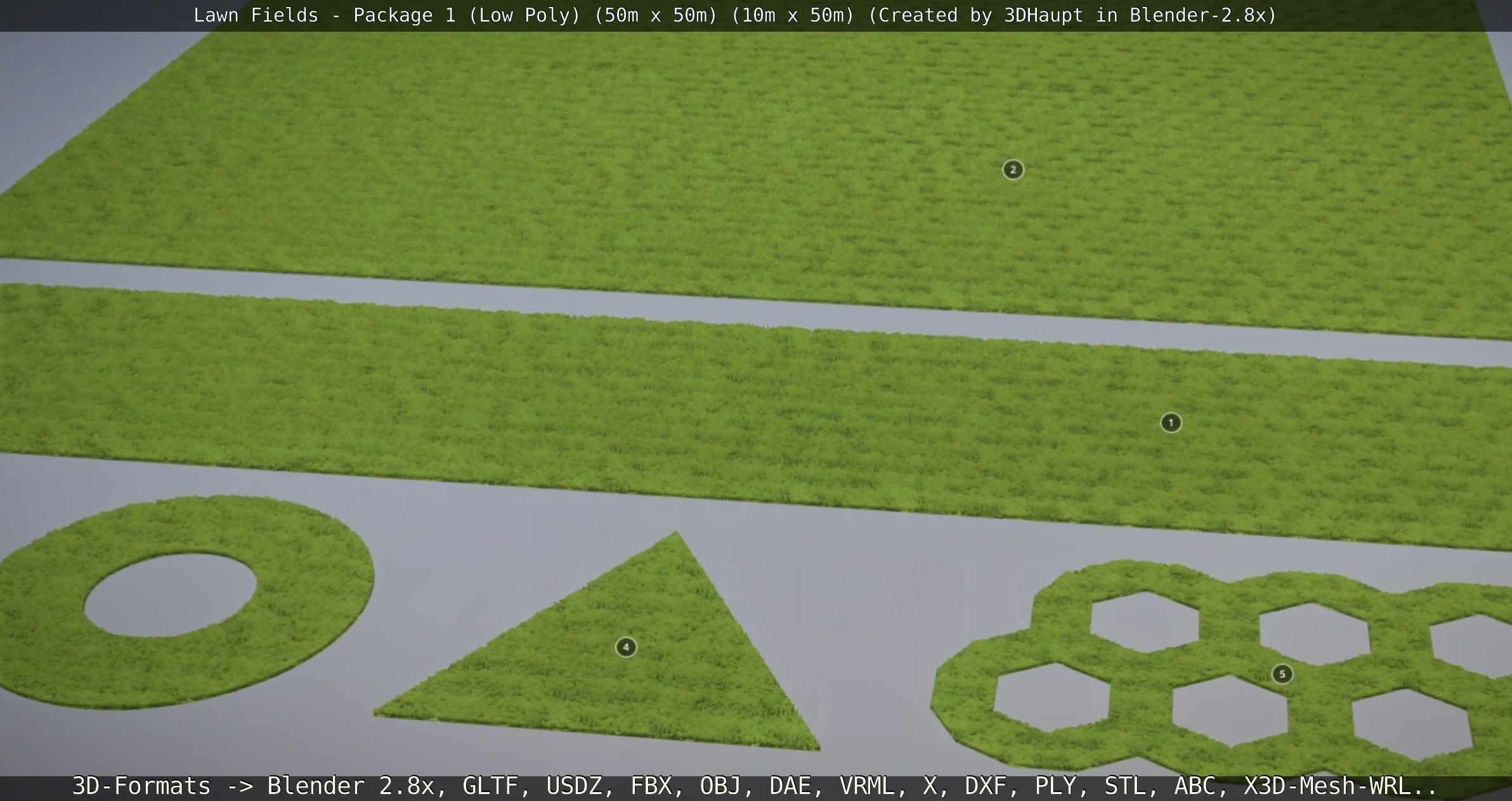 Low-Poly Lawn Fields - Package 1 Low-poly 3D model_101