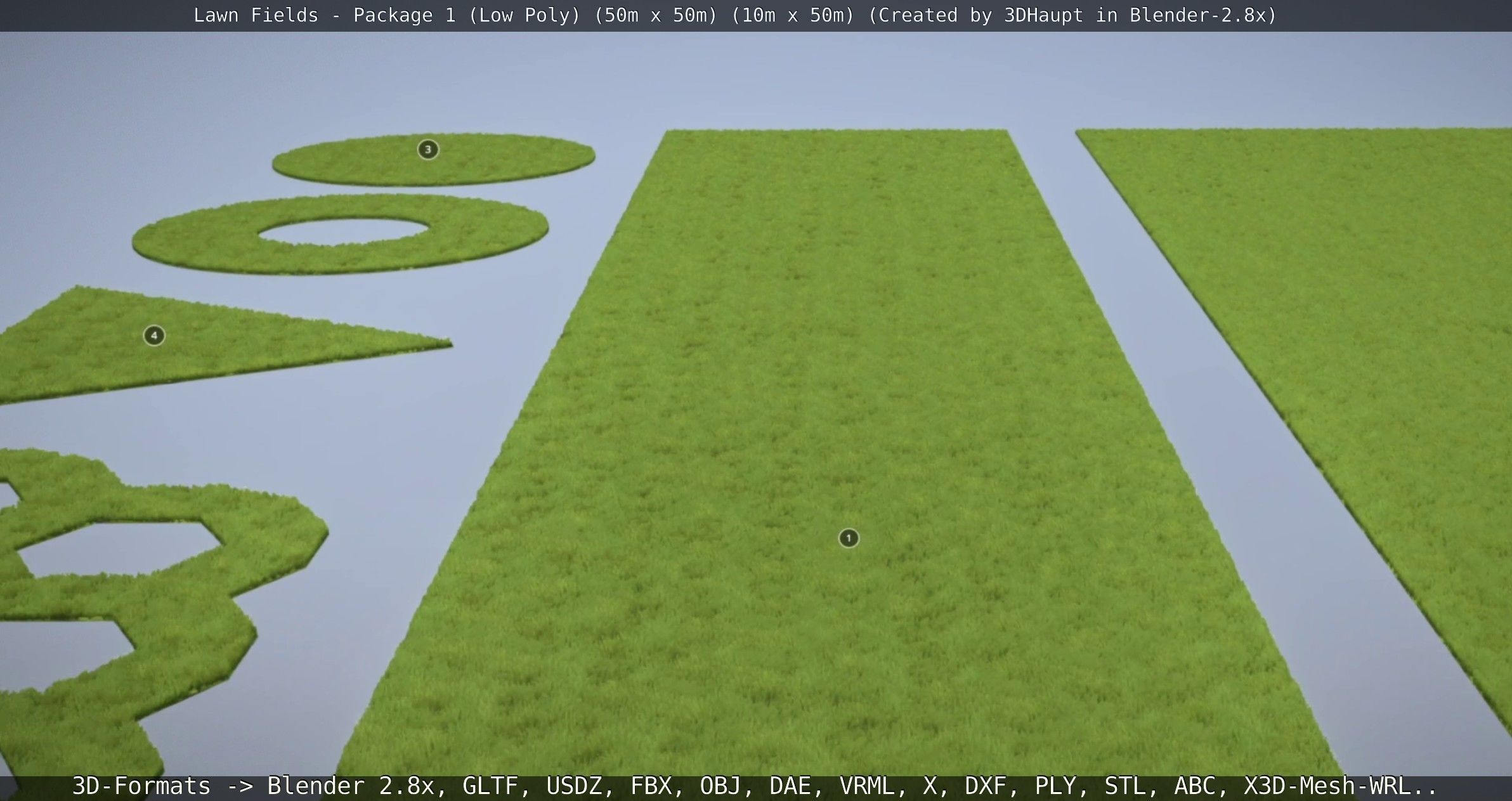 Low-Poly Lawn Fields - Package 1 Low-poly 3D model_42