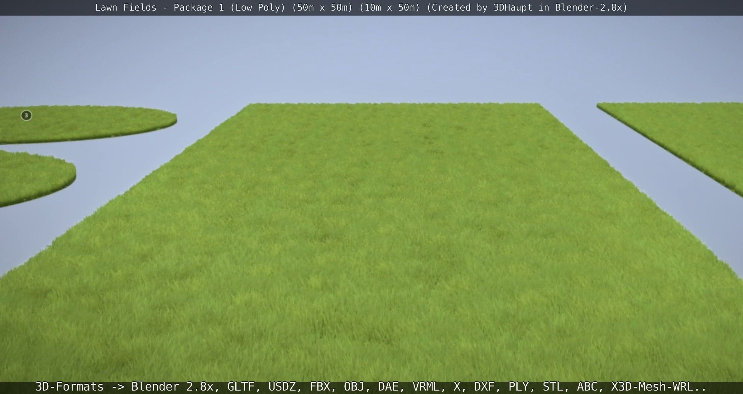 Low-Poly Lawn Fields - Package 1 Low-poly 3D model_12