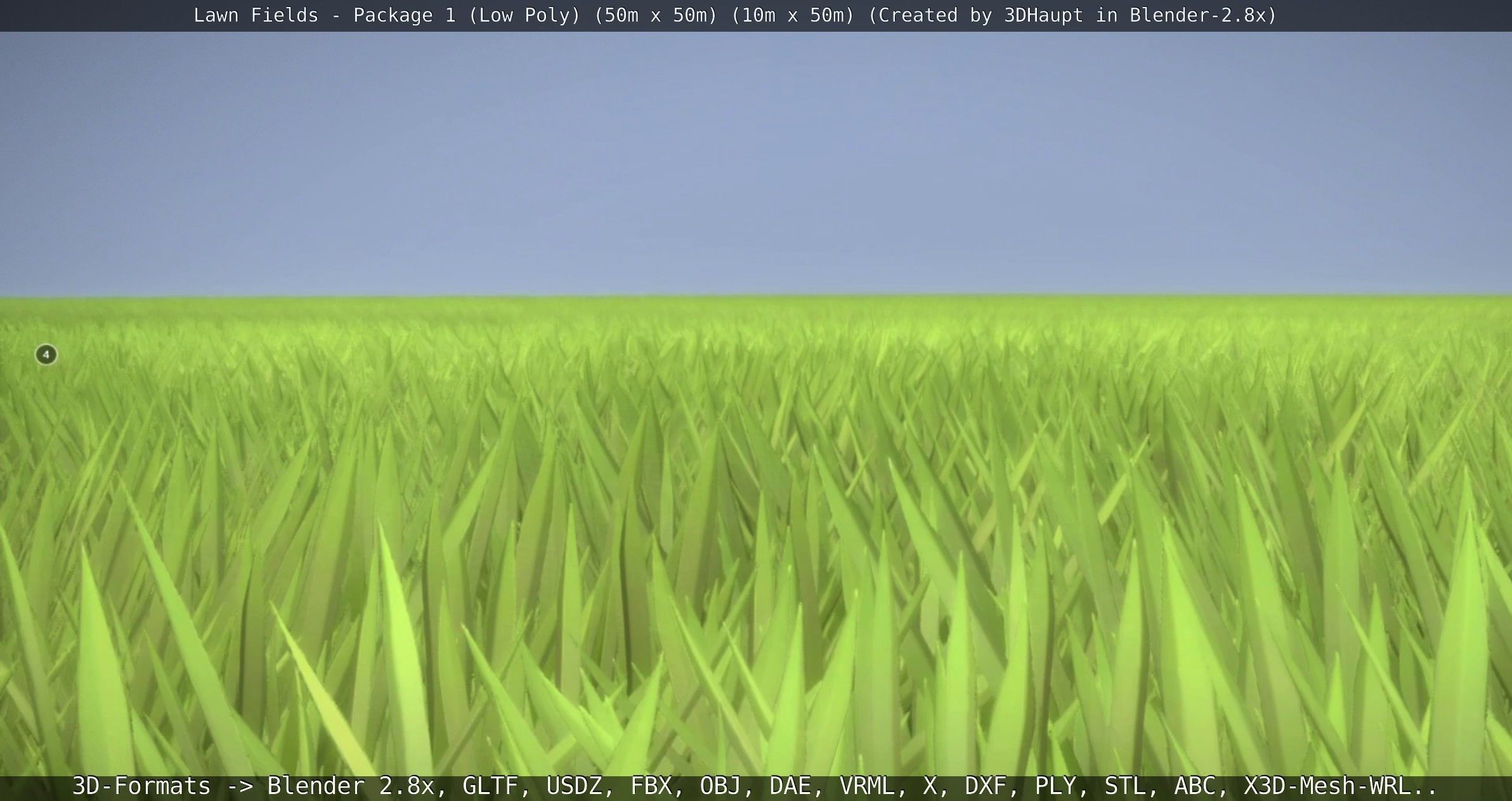 Low-Poly Lawn Fields - Package 1 Low-poly 3D model_143