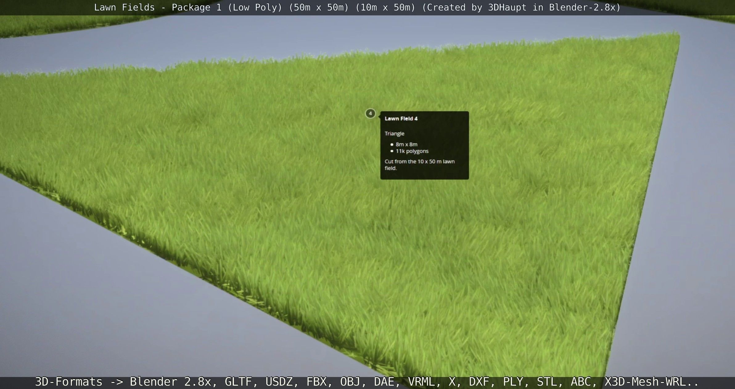 Low-Poly Lawn Fields - Package 1 Low-poly 3D model_135
