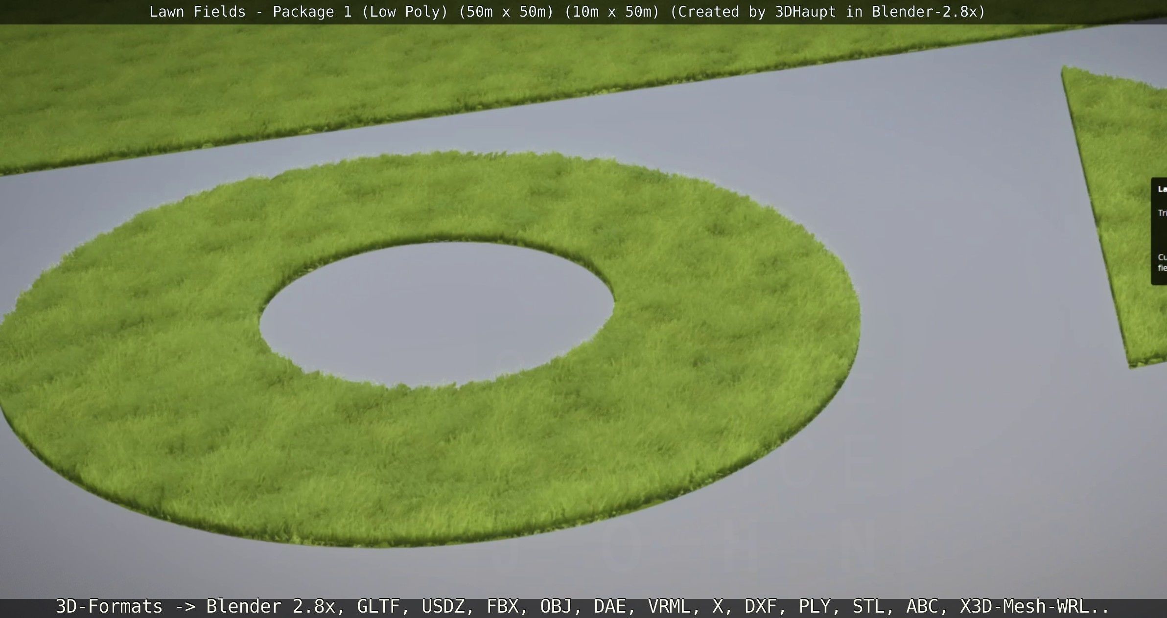 Low-Poly Lawn Fields - Package 1 Low-poly 3D model_16