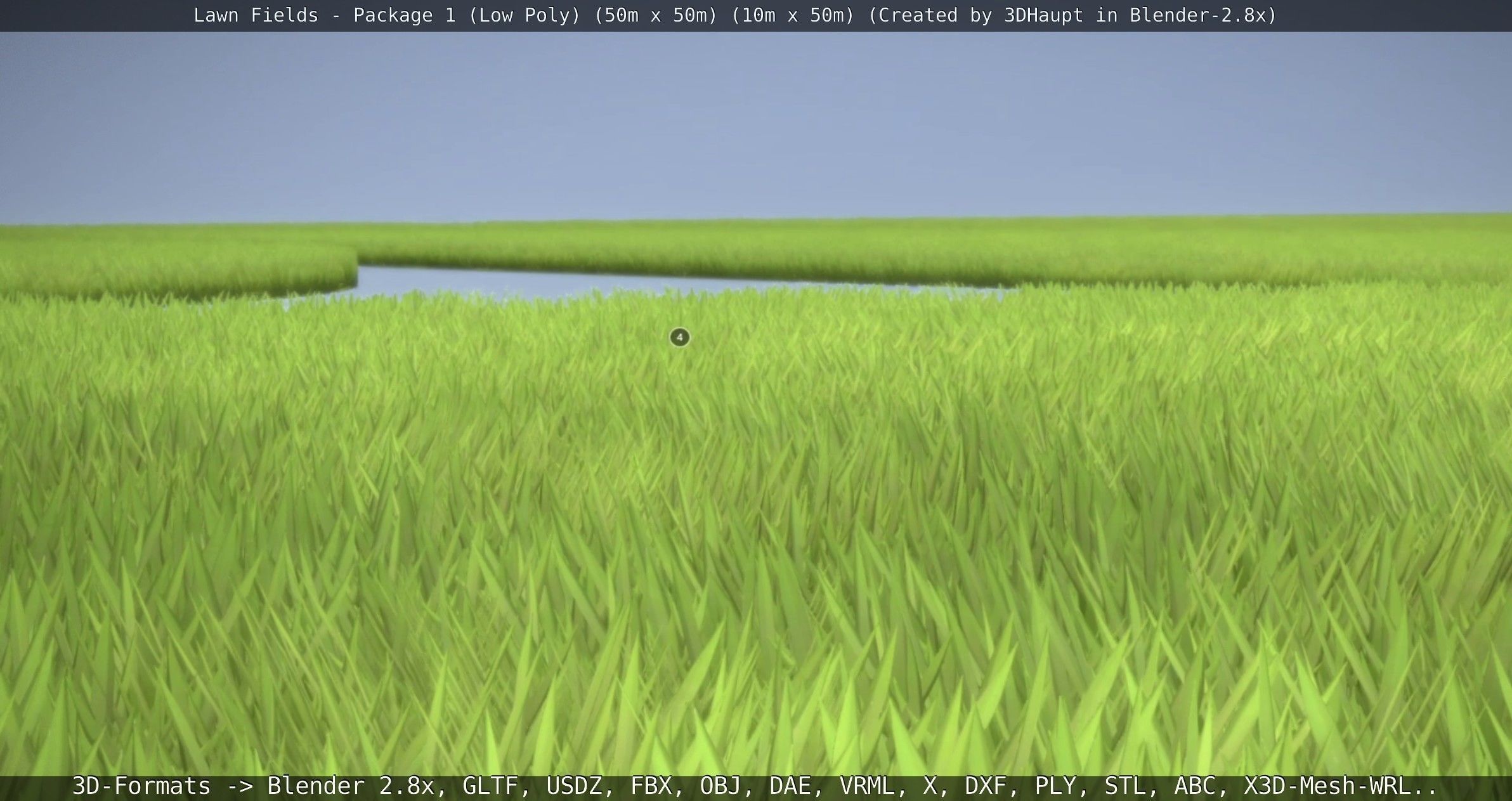 Low-Poly Lawn Fields - Package 1 Low-poly 3D model_113