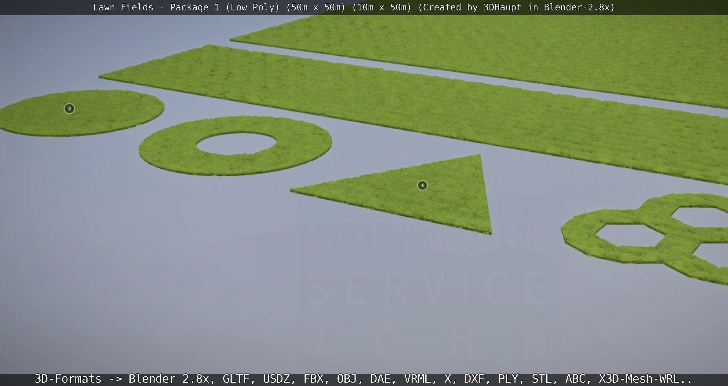 Low-Poly Lawn Fields - Package 1 Low-poly 3D model_83