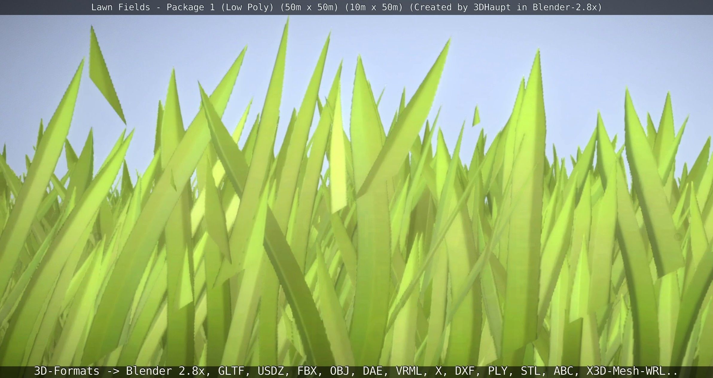 Low-Poly Lawn Fields - Package 1 Low-poly 3D model_84